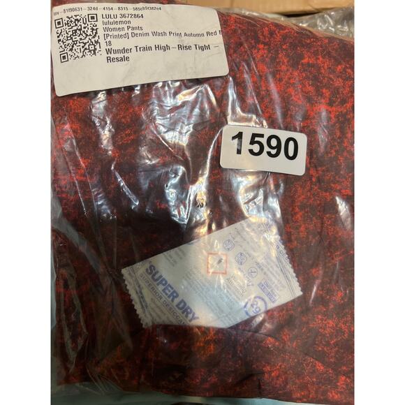 Red Tights Size 18 Lululemon Wunder Train High Rise Size 18 - Picture 4 of 4